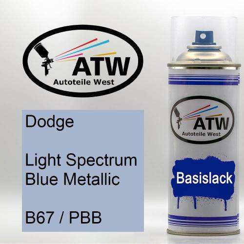 Dodge, Light Spectrum Blue Metallic, B67 / PBB: 400ml Sprühdose, von ATW Autoteile West.